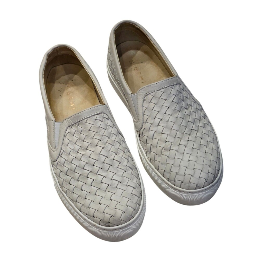 M.Gemi The Cerchio Woven Leather Slip On Sneakers Dove Nubuck Size 9.5